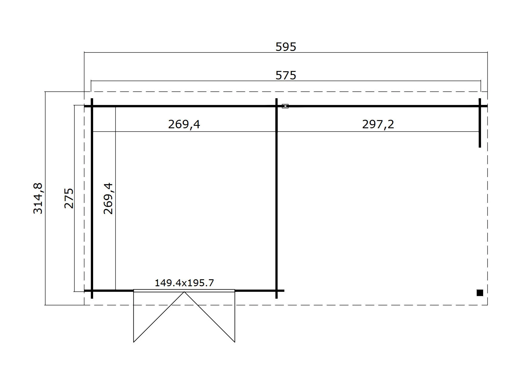 Outdoor Life Blokhut Fraya 575 x 275 cm - Afbeelding 3